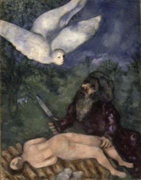  Chagall Pintura Art%C3%ADstica - Abraham va a sacrificar a su hijo contemporáneo Marc Chagall